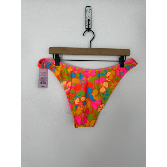 Wild Fable Reversible Neon Floral Cheeky Bikini Bottoms Size L NWT - Picture 8 of 8